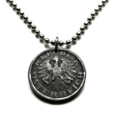 1948 Austria Osterreich 10 Groschen coin pendant Austrian eagle Vienna Habsburg shield Salzburg Graz Innsbruck Carinthia Styria Klagenfurt Villach Sankt Pölten Linz Tyrol Wels Dornbirn Wiener n000436