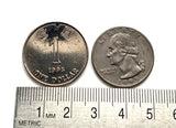 1995 British Hong Kong China 1 Dollar coin pendant Bauhinia orchid flower blossom floral Sham Shui Po Yau Tsim Mong Kwai Tsing Tai Po Sha Tin n000466