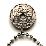 1949 España 50 Céntimos moneda colgante Castilla León Aragón Navarra Granada Española Sevilla Málaga Granada Cataluña España barco ancla n000223