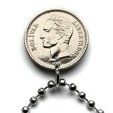 1965 Venezuela 50 Céntimos coin pendant necklace jewelry Simón Bolívar white horse Palomo Caracas Maracaibo Valencia pendant Barquisimeto Ciudad Guayana Maturín Barcelona Maracay Cumaná Barinas Miranda San Cristóbal n000480