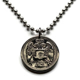 antique! 1884 Serbia 10 Para coin pendant Serbian double headed eagle Belgrade Srbija Kosovo Yugoslavia Novi Sad Vojvodina Kragujevac Subotica Niš city Zrenjanin Nišava Nemanjić dynasty Serbs n001418