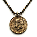 1935 Kolumbien 1 Centavo Münzanhänger Libertad Phrygische Kappe Bogotá Medellín Cali Barranquilla Cartagena Cúcuta Soacha Soledad Bucaramanga Bello Ibagué Manizales Montería Valle del Cauca Antioquia Pereira Caldas Armenien Muisca Chibcha Quimbaya n003728