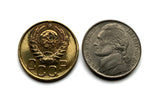 1937 USSR CCCP Soviet Union Communist Russia 3 Kopecks coin pendant necklace jewelry socialist hammer and sickle Moscow Saint Petersburg Bolsheviks Vladimir Lenin Stalin Karl Marx February Revolution comrades n003902