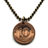 1969 Bolivia 10 Centavos coin pendant escudo Boliviano llama alpaca Potosí Cerro Rico Menor La Paz Santa Cruz El Alto Cochabamba Oruro Sucre Tarija Sacaba Quillacollo Montero Trinidad Warnes Aymara Tiwanaku Qullasuyu Wiphala Pando Beni Titicaca n003904