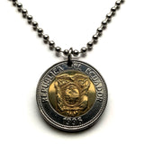 1996 Ecuador 1000 Sucres coin pendant necklace jewelry escudo Ecuatoriano Quito Cuenca Ibarra Los Ríos Azuay Tungurahua Cotopaxi Imbabura Sucumbíos n001601