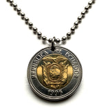 1996 Ecuador 1000 Sucres coin pendant necklace jewelry escudo Ecuatoriano Quito Cuenca Ibarra Los Ríos Azuay Tungurahua Cotopaxi Imbabura Sucumbíos n001601