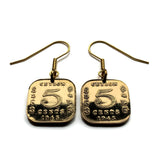 1940's British Ceylon Sri Lanka 5 Cents coin dangle & drop earrings World War 2 era Colombo Kaduwela Maharagama Kesbewa Dehiwala Mount Lavinia Moratuwa Negombo Kotte Kalmunai Kandy Sinhala Eelam Tamils Anuradhapura e000670