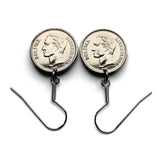1965 Venezuela 50 Céntimos coin dangle drop earrings jewelry Simón Bolívar white horse Palomo Caracas Maracaibo Valencia pendant Barquisimeto Ciudad Guayana Maturín Barcelona Maracay Cumaná Barinas Miranda San Cristóbal e000673