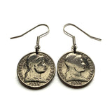 1935 Colombia 5 Centavos coin earrings Libertad Phrygian cap Bogotá Medellín Cali Barranquilla Cartagena Cúcuta Soacha Soledad Bucaramanga Bello Ibagué Manizales Montería Valle del Cauca Antioquia Pereira Caldas Armenia Muisca Chibcha Quimbaya e000275