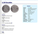 Portugal 2-1/2 Escudos coin bracelet Portuguese caravela ship Quinas Lisboa Porto Braga Sintra Faro Coimbra Funchal Aveiro Guimarães Ponta Delgada Faro Ourique Mirandese Lagos Fatima b000069
