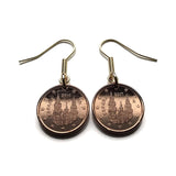 Spain España 1 Euro Cent Spanish coin hook earrings jewelry Camino de Santiago Compostela cathedral Galicia Way of Saint James apostle Ourense Ferrol Christianity Praza do Obradoiro Lugo pilgrimage Pontevedra e000407