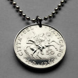 1967 Vatican Italy Rome 50 Lire coin pendant Conversion of Apostle Saint Paul road to Damascus Christophany Pauline Damascene Holy See Papal Palace Roman Catholic Pontificia Sistine Chapel Apostolic St Peter's Basilica Jesus Christ Christianity  n001775