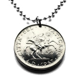 1967 Vatican Italy Rome 50 Lire coin pendant Conversion of Apostle Saint Paul road to Damascus Christophany Pauline Damascene Holy See Papal Palace Roman Catholic Pontificia Sistine Chapel Apostolic St Peter's Basilica Jesus Christ Christianity  n001775