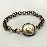 1952 France 10 Francs French coin rolo link bracelet jewelry Marianne Paris Marseille Lyon Toulouse Le Havre Bordeaux Nice Strasbourg Carcassonne Nantes Lille Montpellier Dijon Rennes Reims Avignon Metz Toulon Angers Dijon b000034