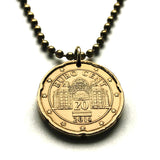 2014 Austria 20 Euro Cent coin pendant Belvedere Baroque Palaces Orangery Palace Stables Vienna Wien Habsburg dynasty Prince Eugene of Savoy Stadtpalais Innere Stadt Leopoldstadt Landstraße Wieden Margareten Mariahilf Neubau Museums Quartier n003025