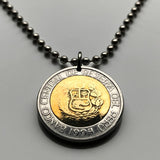 1994 Peru 2 Soles coin pendant necklace jewelry escudo Peruano Lima Cuzco Machu Picchu Inca Chiclayo Huancayo Iquitos Chimbote Ica Puno Cajamarca Pucallpa Piura Ayacucho Chincha Huánuco Tarapoto Callao Ate n003568