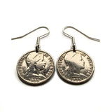 1935 Colombia 5 Centavos coin earrings Libertad Phrygian cap Bogotá Medellín Cali Barranquilla Cartagena Cúcuta Soacha Soledad Bucaramanga Bello Ibagué Manizales Montería Valle del Cauca Antioquia Pereira Caldas Armenia Muisca Chibcha Quimbaya e000275
