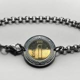 2016 Mexico 1 Peso coin rolo link bracelet Mexican golden eagle Ecatepec Puebla Oaxaca Juárez Morelia Chiapas Tijuana León Monterrey Culiacán Veracruz Yucatán Jalisco Acapulco Cancun Cuernavaca Pachuca Durango Sinaloa Chihuahua Zócalo Aztec b000108