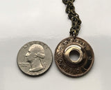 1953-1955 Israel coin pendant Asimon Telephone Token Jewish public rotary dial payphone Jerusalem Tel Aviv Haifa Rishon LeZion Petah Tikva Ashdod Star of David Netanya Torah Hebrew Judea Jaffa Masada Caesarea Tiberias Zion Nazareth Palestine n003264