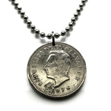 1975 El Salvador 5 Centavos Münze Anhänger Halskette Francisco Morazan Santa Ana Soyapango San Miguel Santa Tecla Mejicanos Apopa Ahuachapán Ilopango Colón Tonacatepeque Opico Zacatecoluca La Libertad Maya Tazumal Sonsonate Usulután Joya de Cerén n001694