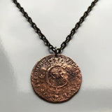 antique! 1821 Sweden Sverige 1/2 Skilling coin pendant Swedish crown Tre Kroner initial C Stockholm Malmo Orebro Vasteras Helsingborg Norrkoping Smolandia Swede Norrland Gothenburg Linkoping Scandinavia Nordic Viking Gotaland Ostergotland Norsemen n003584
