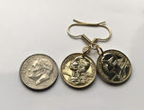 France 5 Centimes coin hook earrings dangle and drop French jewelry Marianne Paris Marseille Lyon Toulouse Bordeaux Lille Nice Rennes Reims Nantes Le Havre Toulon Dijon Strasbourg Seine Saint-Etienne Normandy e000018