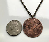 antique! 1821 Sweden Sverige 1/2 Skilling coin pendant Swedish crown Tre Kroner initial C Stockholm Malmo Orebro Vasteras Helsingborg Norrkoping Smolandia Swede Norrland Gothenburg Linkoping Scandinavia Nordic Viking Gotaland Ostergotland Norsemen n003584