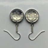 Mexico 50 Centavos coin earrings aguila Mexicana Ecatepec Juárez Culiacán Jalisco Cuernavaca Oaxaca Tijuana Veracruz Toluca Chiapas Pachuca Guadalajara Morelia Hidalgo Yucatán Monterrey Puebla Cancún León Aztecas Acapulco Durango Zócalo e000146