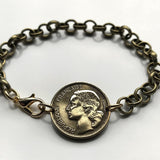 1952 France 10 Francs French coin rolo link bracelet jewelry Marianne Paris Marseille Lyon Toulouse Le Havre Bordeaux Nice Strasbourg Carcassonne Nantes Lille Montpellier Dijon Rennes Reims Avignon Metz Toulon Angers Dijon b000034