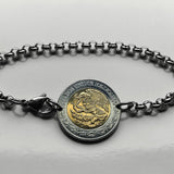 2016 Mexico 1 Peso coin rolo link bracelet Mexican golden eagle Ecatepec Puebla Oaxaca Juárez Morelia Chiapas Tijuana León Monterrey Culiacán Veracruz Yucatán Jalisco Acapulco Cancun Cuernavaca Pachuca Durango Sinaloa Chihuahua Zócalo Aztec b000108