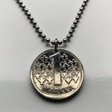 Finlandia Suomi 1 Markka moneda colgante collar joyería león finlandés Helsinki Finlandeses Finnic Espoo Tampere Vantaa Oulu Turku Jyväskylä Nórdico Báltico Lahti Ostrobotnia Porvoo Rovaniemi Uusimaa Kuopio Savonlinna Mikkeli Lappeenranta Botnia n000367