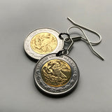 2014 Mexico 1 Peso coin earrings jewelry Mexican eagle Ecatepec Juárez Tijuana Veracruz Culiacán Toluca Chiapas Guadalajara Monterrey Puebla Cancún Pachuca Morelia León Acapulco Durango Piedra del Sol e000183