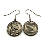 1935 Colombia 5 Centavos coin earrings Libertad Phrygian cap Bogotá Medellín Cali Barranquilla Cartagena Cúcuta Soacha Soledad Bucaramanga Bello Ibagué Manizales Montería Valle del Cauca Antioquia Pereira Caldas Armenia Muisca Chibcha Quimbaya e000275