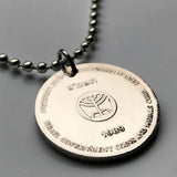 1989 Israel 40th anniversary coin pendant menorah Jewish Jerusalem Tel Aviv Israelite Yisraeli Hebrew Zion Holy Land Levant necklace n002878