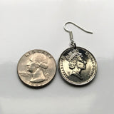 1992 England United Kingdom Great Britain 10 Pence coin earrings English lion London Manchester Birmingham Southampton Sheffield Liverpool Leeds Nottingham Bristol Newcastle Yorkshire Reading Portsmouth Leicester Norwich Canterbury Coventry Kent e000323