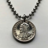1907! Panama 1/2 Centesimo coin pendant armored helmet Vasco Núñez de Balboa San Miguelito Las Cumbres La Chorrera Tocumen Pacora Arraiján David Vista Alegre Núñez de Balboa Santiago de Veraguas Colón Chilibre Changuinola Penonomé Bugaba Coronado n003321