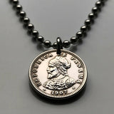 1907! Panama 1/2 Centesimo coin pendant armored helmet Vasco Núñez de Balboa San Miguelito Las Cumbres La Chorrera Tocumen Pacora Arraiján David Vista Alegre Núñez de Balboa Santiago de Veraguas Colón Chilibre Changuinola Penonomé Bugaba Coronado n003321