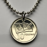 2007 Ghana 10 Pesewa coin pendant gold eagles Black Star of Africa Accra Asante Twi Mole-Dagbon Fante Cape Coast Osu Castle Ewe Ga Adowa Kumasi Gold Coast Tamale Takoradi Atsiaman Tema Ashanti Dagomba Volta Brong-Ahafo Sekondi-Takoradi cowry shell n003425