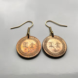 Taiwan Republic of China ROC Formosa 1 New Dollar coin earrings jewelry Chiang Kai-shek military leader Sun Yat-sen Kuomintang sun Taipei Xinhai Revolution Blue Sky White Sun Hokkien Taichung Kaohsiung Banqiao Chinese Tainan Hsinchu Keelung Chiayi e000546