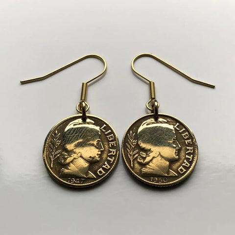 Argentina 5 Centavos coin earrings jewelry lady liberty Phrygian cap Sol de Mayo Buenos Aires Tucumán Salta San Juan Entre Ríos Río de la Plata Puerto Gran Chaco Córdoba Rosario Mendoza Mar del Plata Quilmes e000375