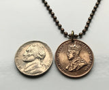 1934 British Hong Kong China 1 Cent coin pendant necklace jewelry Hongkonger Pearl of the Orient Sham Shui Po Yau Tsim Mong Kwai Tsing Tai Po Sha Tin n000402