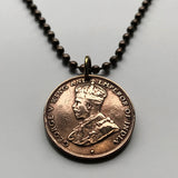 1934 British Hong Kong China 1 Cent coin pendant necklace jewelry Hongkonger Pearl of the Orient Sham Shui Po Yau Tsim Mong Kwai Tsing Tai Po Sha Tin n000402