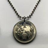 Republic of China ROC Formosa 1 Yuan coin pendant Taiwanese Chinese Plum blossom national flower meihua Taipei Taichung Kaohsiung Taoyuan Tainan Hsinchu Keelung Chiayi Formosa Kuomintang Sun Yat-sen Xinhai Hsinhai 1911 revolution Japanese apricot  n000231