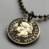 1935 Kolumbien 1 Centavo Münzanhänger Libertad Phrygische Kappe Bogotá Medellín Cali Barranquilla Cartagena Cúcuta Soacha Soledad Bucaramanga Bello Ibagué Manizales Montería Valle del Cauca Antioquia Pereira Caldas Armenien Muisca Chibcha Quimbaya n003728