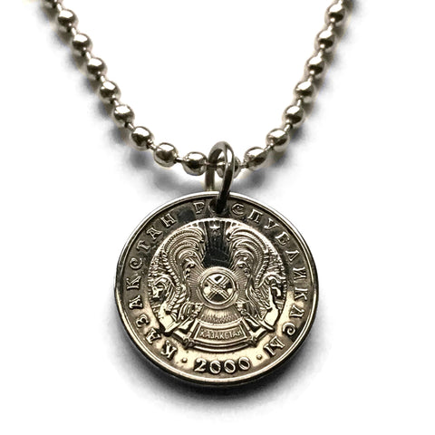 2006 Kazakhstan 20 Tenge coin pendant golden Tulpars horses shanyrak Astana Central Asia Russian Pegasus Qypchaq Steppe Eagle n000573