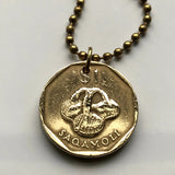 Fiji 1 Dollar coin pendant Fijian Saqamoli ceramic bottle Nadi Suva Coral Coast South Pacific island Polynesian scuba diving British Melanesia Viti Levu Lautoka Nadi Labasa Levuka iTaukei people Denarau Bau n001297