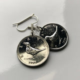 Croacia Hrvatska 1 Kuna moneda pendientes joyería ruiseñor croata pájaro Zagreb lindo pequeño pájaro cantor paseriforme Marten Split Rijeka Osijek Pula Slavonski Brod Dubrovnik Istria Rovinj Porec Dalmacia e000132