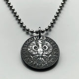 1923 Poland Polska 20 Groszy coin pendant white Polish eagle Warsaw Krakow Wroclaw Lodz Poznan Gdansk Szczecin Bydgoszcz Lublin Poles Polans Polonia Bialystok Katowice Gdynia Czestochowa Radom Lechitic Zakopane Oswiecim Kolobrzeg Kashubians n000810
