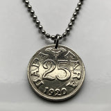 1920 Yugoslavia Jugoslavija 5 Para coin pendant Yugoslav eagle Serbia Croatia Belgrade Bosnia Herzegovina Slovenia Srbija Balkans Slavic n001367