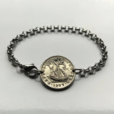 Portugal 2-1/2 Escudos coin bracelet Portuguese caravela ship Quinas Lisboa Porto Braga Sintra Faro Coimbra Funchal Aveiro Guimarães Ponta Delgada Faro Ourique Mirandese Lagos Fatima b000069